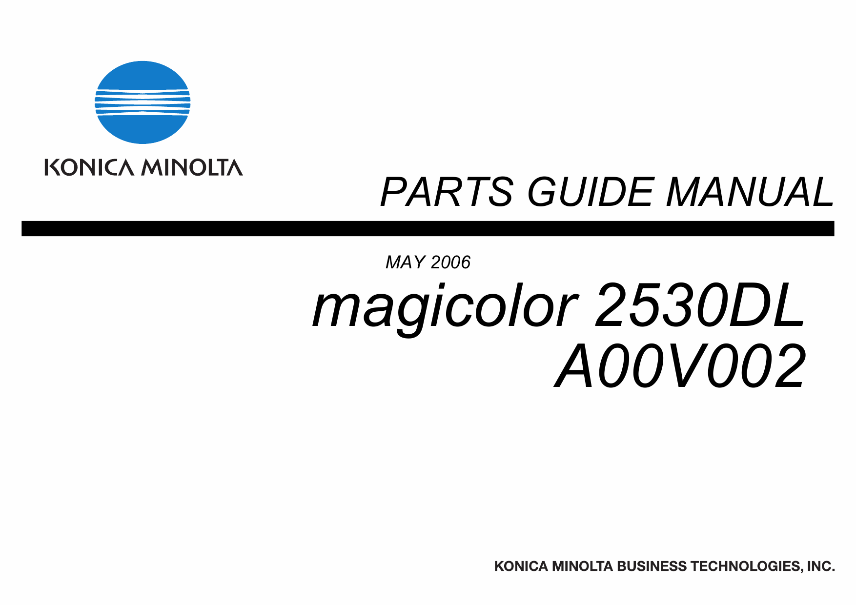 Konica-Minolta magicolor 2530DL Parts Manual-1